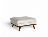 Sidney Ottoman Fabric CAT B1 Sandstone Walnut Stain Delivery in 8-10 Weeks